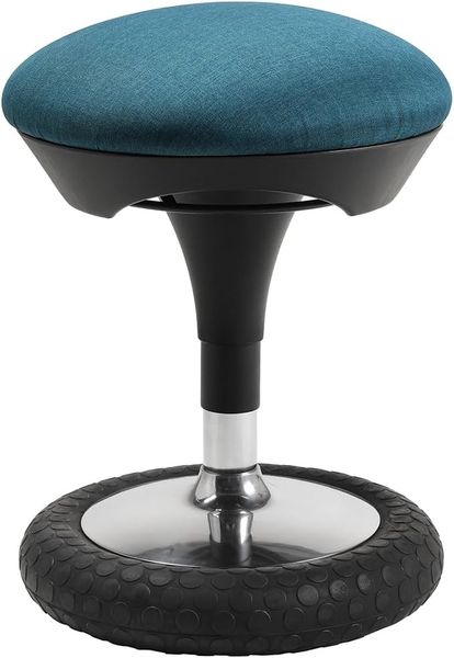 TOPSTAR Sitness 20, ergonomischer Sitzhocker, drehbarer Arbeitshocker, Bürohocker mit Schwingeffekt, Petrol