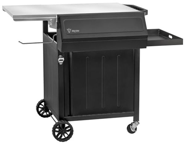 BBQ-Toro Grillablagetisch Grillwagen 100 x 73 x 91 cm, Schwarz, Grilltisch, Beistelltisch