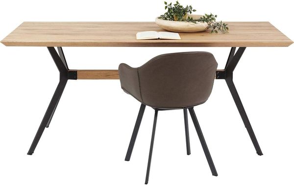 Kare Design Tisch Downtown, 180x190 cm, Massiver Holztisch aus Eiche, großer Esstisch für 6 Personen, geölter Holzesstisch, Massivholztisch, (H/B/T) 78 x 180 x 90 cm