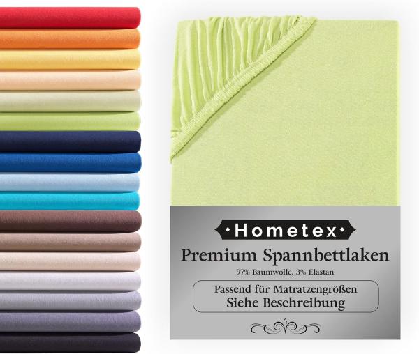 Hometex Premium Textiles Spannbettlaken Premium Boxspringbett Spannbetttuch ideal für Wasserbett und Matratzen, Jersey, Gummizug: Rundumgummizug, Spannbettlaken Premium Qualität 190 g/m², Gekämmte Baumwolle