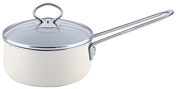 Riess avorio Pfanne 1 l Creme-Emaille-Topf mit Deckel