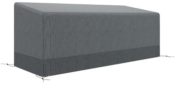Outsunny Gartenmöbel-Schutzhülle Wasserdicht (Abdeckung, 1-St, Abdeckplane), für Terrassenmöbel 190,5 x 72 x 76cm Hellgrau
