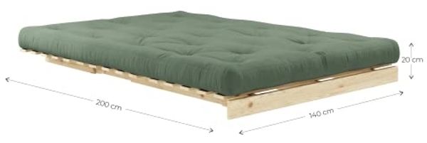 KARUP DESIGN ROOTS Futonsofa Gestell Unbehandelt Matratze Olive Green Bild 4