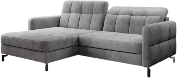 Designer Sofa Loria mit Schlaf- und Klappfunktion Grau Links