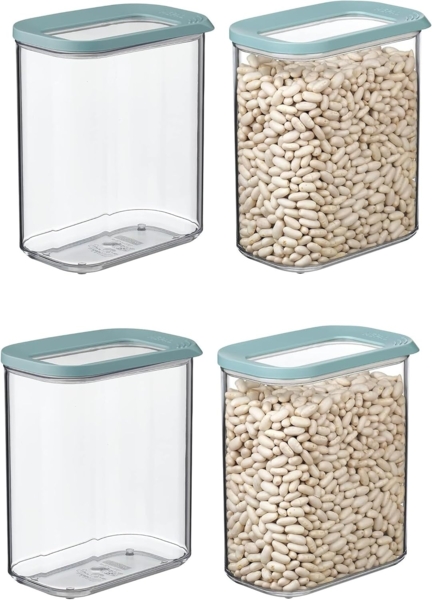 MEPAL | Vorratsdosen Set Modula | 4-teilig | 1500 ml | Nordic Green | ideal für trockene Lebensmittel | Frischhaltedosen | langlebig & BPA-frei | stapelbar & durchsichtige Deckel