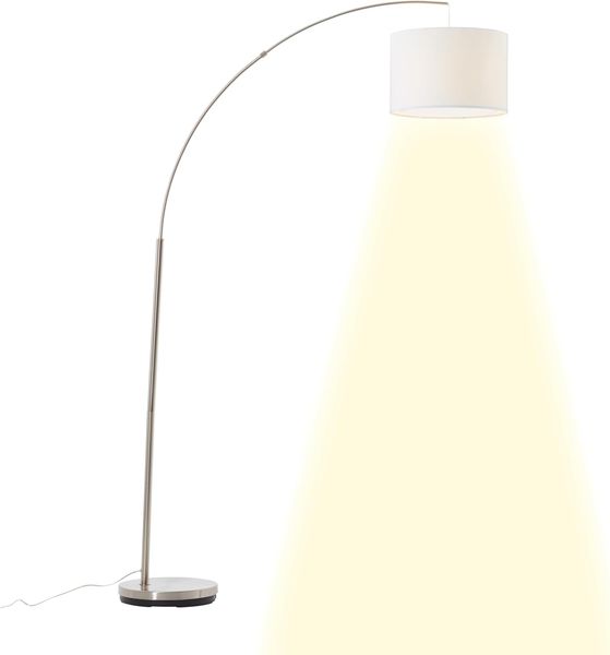 Brilliant Leuchten No. 13258-05 Bogenstandleuchte Clarie eisen weiß