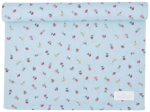 Greengate Tischdecke Lianca Tischläufer pale blue 140x45cm