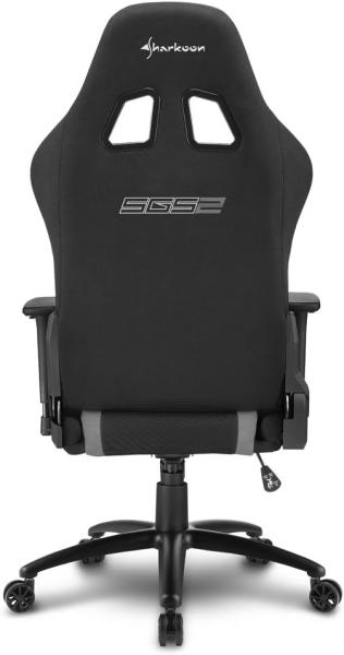 Sharkoon Skiller SGS2 Hochwertiger Gaming Stuhl mit Stoffbezug, Robuste Stahlrahmenkonstruktion, Flexibel einstellbare 3-Wege-Armlehnen, Stabile Gasdruckfeder, 60 mm Rollen, schwarz/grau Bild 8