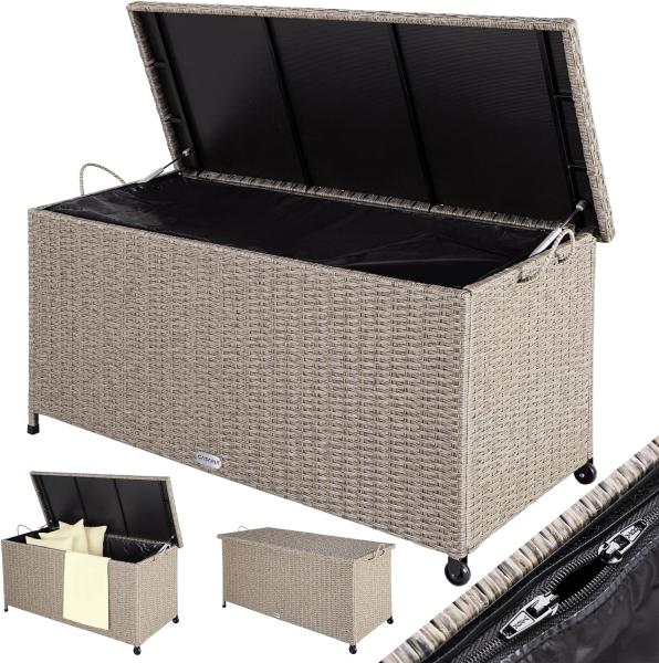 DEUBA Auflagenbox für Gartenauflagen & Outdoorkissen grau 122 x 56 x 61 cm