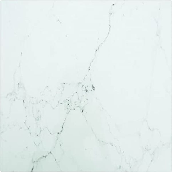 vidaXL Tischplatte Weiß 30x30 cm 6 mm Hartglas in Marmoroptik 322252
