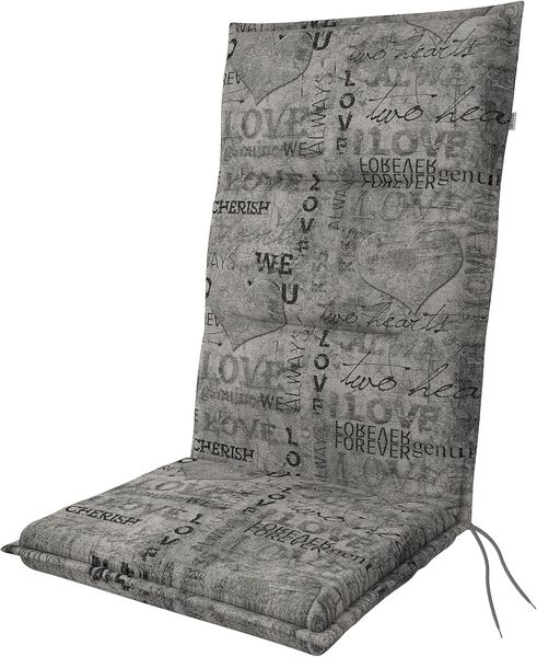 Doppler Hochlehnerauflage Spot ca. 118 x 48 x 5 cm Herzen grau