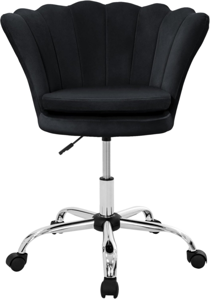 ML-DESIGN Bürostuhl 360° Drehstuhl aus Samt, Polsterstuhl mit Rückenlehne höhenverstellbar (1 St), Büro-Schreibtischstuhl Schwarz Muschel-Sessel gepolstert Metallgestell Bild 4