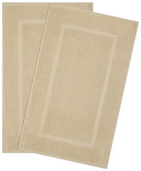 HAMMETEX Badematte Hotelmatte, Duschvorleger, Höhe 5 mm, rutschhemmend beschichtet, beidseitig nutzbar, Baumwolle, rechteckig, 2-teiliges Set, einfarbig, 100% Baumwolle