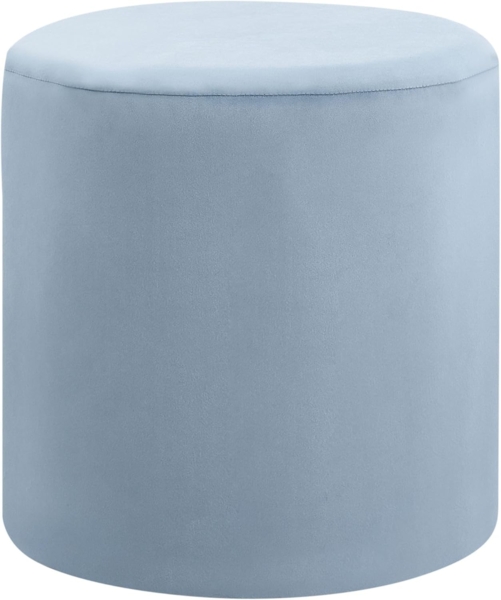 Pouf Samtstoff hellblau ⌀ 47 cm LOVETT