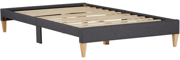 Polsterbett 140x200 cm Grau Doppelbett Futonbett Bett Bettgestell Lattenrost Jugendbett Gästebett