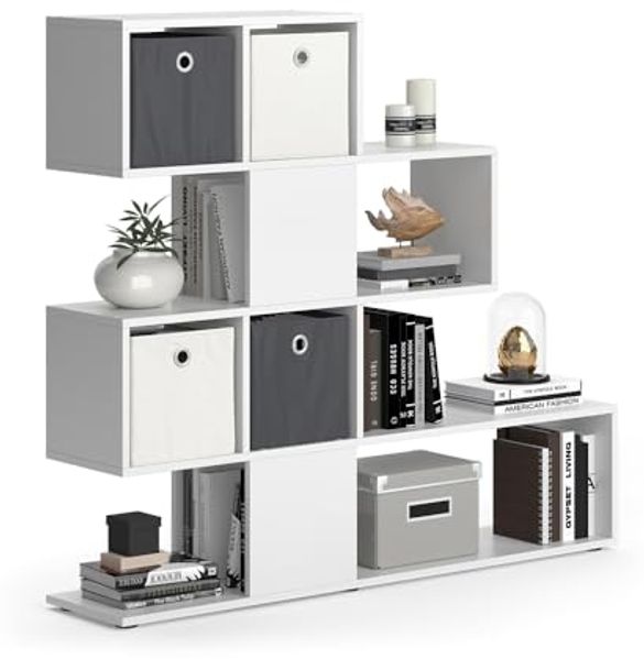 Raumteiler Hylda Weiß 124.4 x 113 cm mit 4 Faltboxen Vicco Bild 7