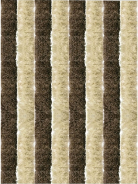 Flauschvorhang 80x200 cm in Unistreifen beige - braun, perfekter Insekten- und Sichtschutz für Ihre Balkon- und Terrassentür, viele Farben