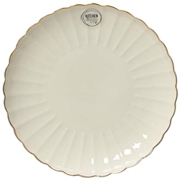 Kaemingk Teller, Frühstücksteller 26,6cm Porzellan mit Relief und Goldrand Weiß / Gold