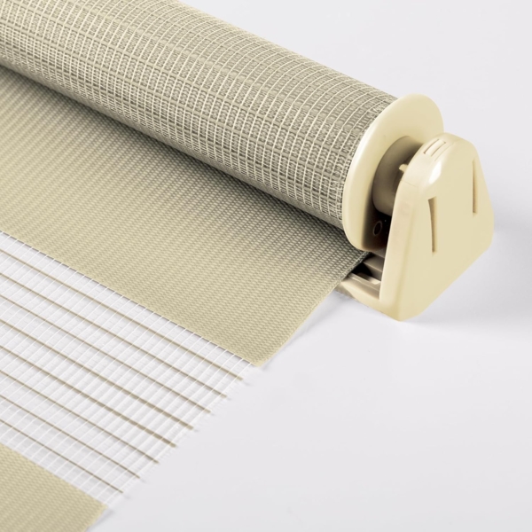 Doppelrollo Klemmfix ohne Bohren 50x130 cm Creme Duo Rollo Klemmrollo Sonnenschutzrollo Fensterrollo für Fenster & Türen Zebrarollo Seitenzugrollo Bild 3