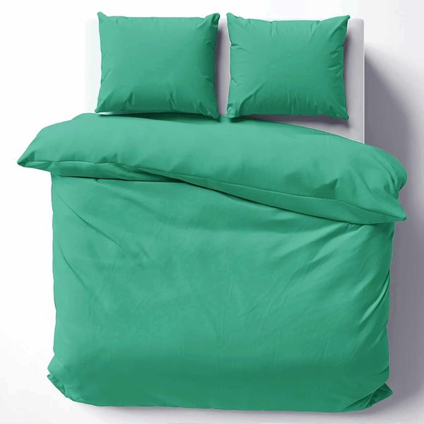 Cotton Castle Bettwäsche Bettgarnitur Bettbezug 100% Baumwolle 135x200 155x220 200x200 200x220, Farbe:Türkis, Größe:155x220 cm