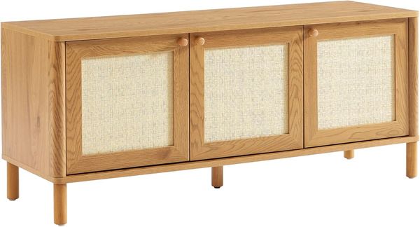 BAÏTA TV-Schrank Haida Eichenoptik und Rattan, 120 cm