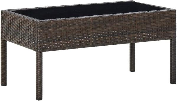 vidaXL Gartentisch Braun 75 x 40 x 37 cm Poly Rattan 45903