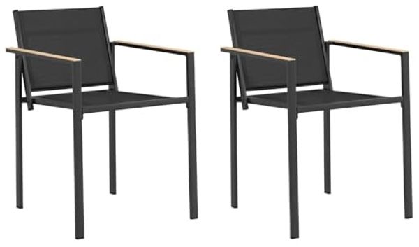 vidaXL Gartenstühle 2 pcs Schwarz und Anthrazit 53,5 x 59 x 77 cm 42025099
