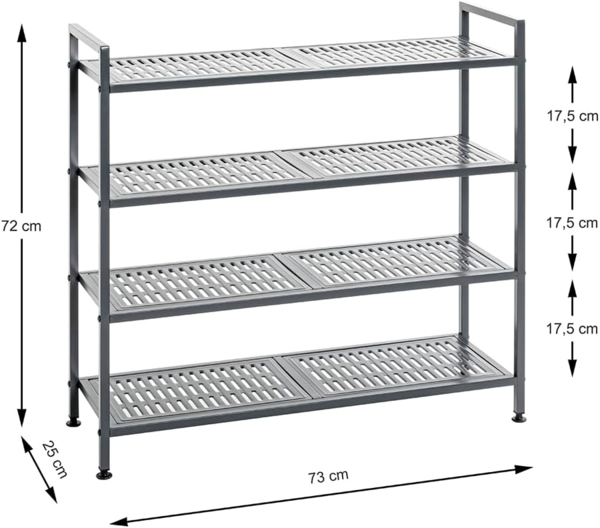 HAKU Möbel Schuhregal, anthrazit, Metall - Maße: B 73 x H 72 x T 25 cm, Style: Modern Bild 2