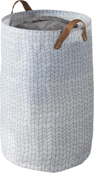 WENKO GEO Wäschekorb 75 l, Grau/Braun