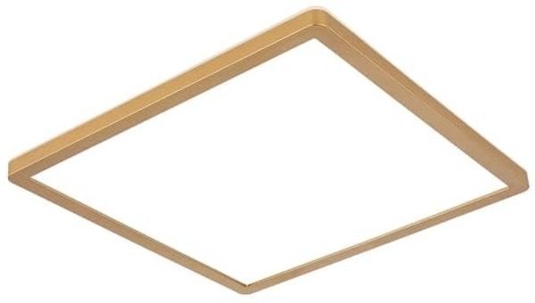 LED Deckenleuchte, Messing, IP44, 3 Lichtstufen, 42x42 cm