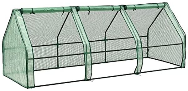 Mini Gewächshaus Höflein 240x90x90cm Gitternetz Grün [en. casa]