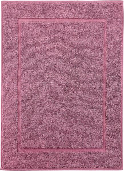 Living Crafts Duschvorleger Baumwolle - Vegan & GOTS zertifiziert Badematte Barcelona, 50x70 cm,light plum