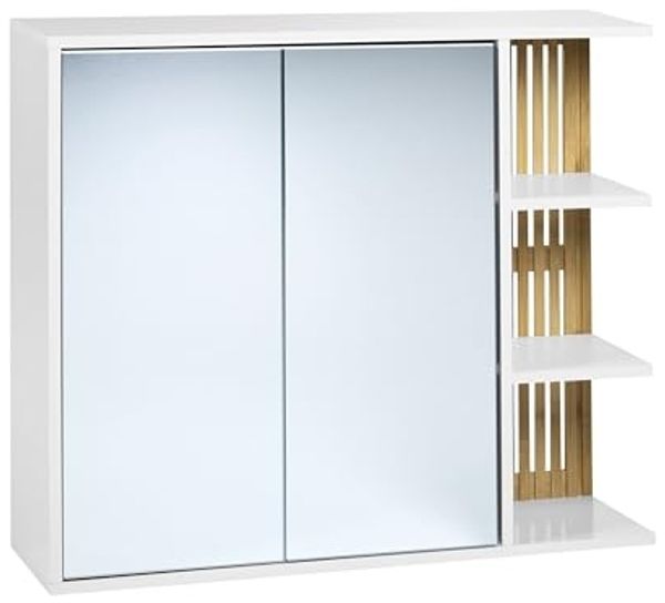 Bad Spiegelschrank NUBES 80 cm 70 cm Weiß