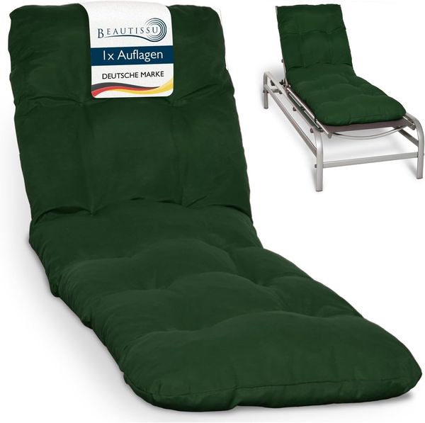 Beautissu Rollliegen Auflage Flair RL dunkelgrün, 190 x 60 x 8 cm