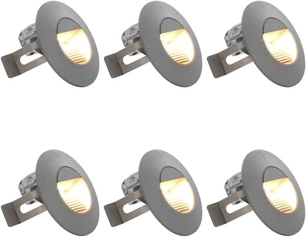 vidaXL Außenwandleuchten 6 Stk. LED 2 W Silbern Rund 45655