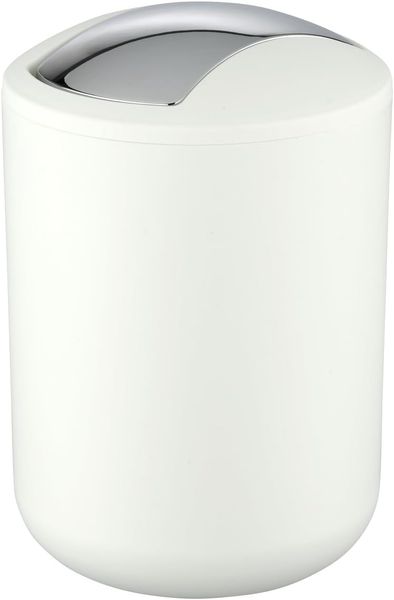 Wenko 'Brasil S' Kosmetikeimer mit Schwingdeckel, Kunststoff (BPA-frei), Ø 14x21 cm, 2 Liter, Weiß