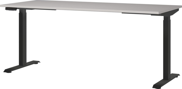 Germania Schreibtisch 7909-630, in Kaschmir/Schwarz, EL. höhenverstellb, 180 x 120 x 80 cm (BxHxT)