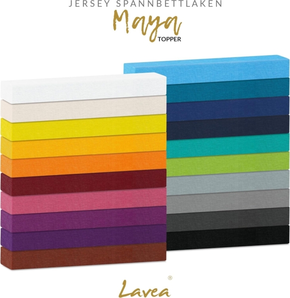 Lavea Spannbettlaken Maya, in Gr. 60x140, 90x200, 120x200, 140x200, 180x200 oder 200x220 cm, Baumwolle, Gummizug: rundum, (2 Stück), Jersey Spannbetttuch für Topper, Boxspring- und Wasserbetten Bild 4