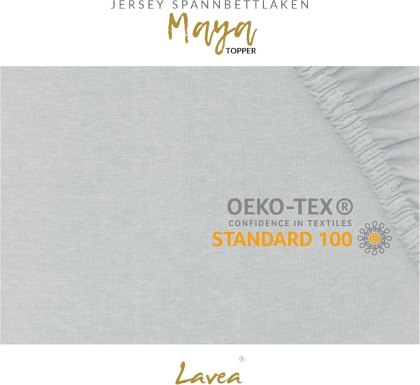 Lavea Spannbettlaken Maya, in Gr. 60x140, 90x200, 120x200, 140x200, 180x200 oder 200x220 cm, Baumwolle, Gummizug: rundum, (2 Stück), Jersey Spannbetttuch für Topper, Boxspring- und Wasserbetten Bild 6