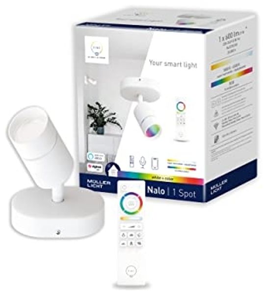 Müller Licht tint 1er LED Spot Nalo weiß 13x9 cm weiß RGBW Smart Home