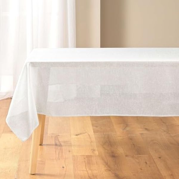 Douceur d'Intérieur, Tischdecke, rechteckig (140x240 cm), Strass, silberfarben, Polyester, einfarbig und metallisierte Fäden