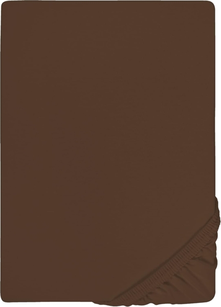 biberna Jersey-Elastic-Spannbetttuch 0077866, topas / mocca, 1x 90x190 cm - 100x220 cm