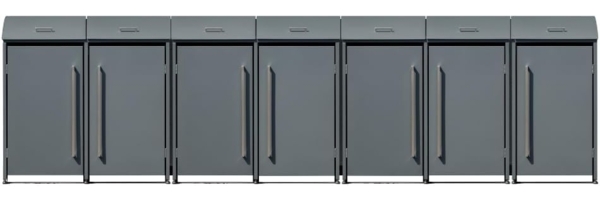 Westmann Metall Mülltonnenbox Moderna 7 | 7x240 L | Anthrazit | 83 x 489 x 135 cm