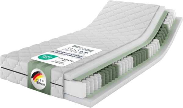 MSS e. K. Federkernmatratze Medic | TASCHENFEDERKERN | 200x200 cm | H4 | 7 Körper-Liegezonen | Höhe ca. 21 cm | Komfortschaum | hochwertiger versteppter Mikrofaserbezug | schadstoffgeprüft