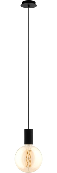 Eglo 98661 Pendelleuchte POZUETA Stahl schwarz E27 1X40W Ø12,5cm H:110cm dimmbar