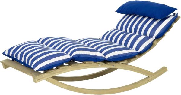 AMAZONAS Rocking Lounger Navy Schaukelliege inkl. Holzgestell und Kissen