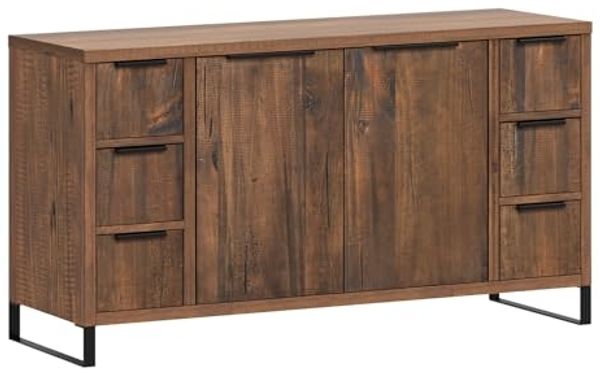 Waschtisch Holz 138cm massivum Sydney Pinie braun Doppelwaschtisch Badunterschrank Badezimmerkommode Schrankwaschtisch Unterschrank