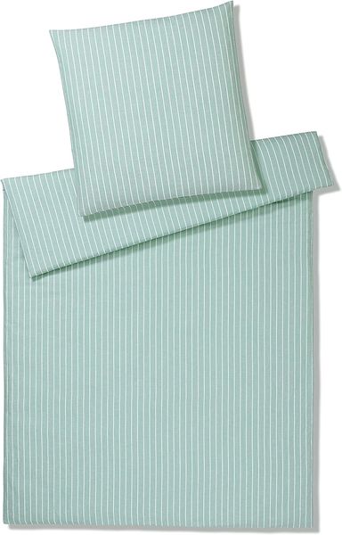 elegante Halbleinen Bettwäsche Sailor mint | 135x200 cm + 80x80 cm