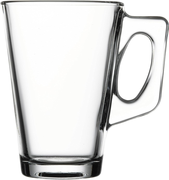Pasabahce, 2-er Set Vela Style 55201 Tee oder Kaffee Glastasse mit Henkel, ca. 250 ml Fassungsvermögen