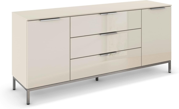 rauch Kombikommode Kommode Türkommode Sideboard Kombikommode FLIPP mit Glasfront (Breite 160 cm mit 2 Einlegeböden), 2-türig mit 3 Schubladen und Soft-Close-Funktion sowie Glasfront